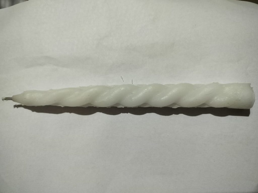 Small White Unscented Wax Candle – Compact Design for Daily Prayer, and Meditation