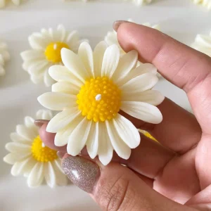 The Natural House Premium Scented Daisy Candles | Decorative Floating Daisy Flower Candles for Home Décor, Spa, Parties & Weddings | Daisy Birthday Candles | Assorted Colors | Pack of 6 Tealight-Size Floral Candles
